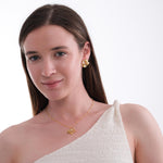 14K Gold Plated Abstract Pearl Earrings, Freshwater Pearl Wedding Jewelry, Bridesmaid Gifts