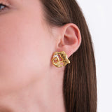 14K Gold Plated Abstract Pearl Earrings, Freshwater Pearl Wedding Jewelry, Bridesmaid Gifts