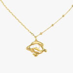 14K Gold Plated Abstract Single Pearl Necklace, Freshwater Pearl, Wedding Gift