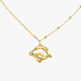 14K Gold Plated Abstract Single Pearl Necklace, Freshwater Pearl, Wedding Gift