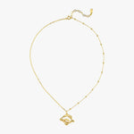 14K Gold Plated Abstract Single Pearl Necklace, Freshwater Pearl, Wedding Gift