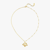 14K Gold Plated Abstract Single Pearl Necklace, Freshwater Pearl, Wedding Gift