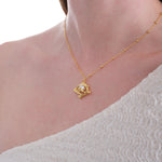 14K Gold Plated Abstract Single Pearl Necklace, Freshwater Pearl, Wedding Gift