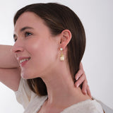 14K Gold Plated Tulip Earrings, Real Pearl Flower Earrings, Wedding Jewelry Gift