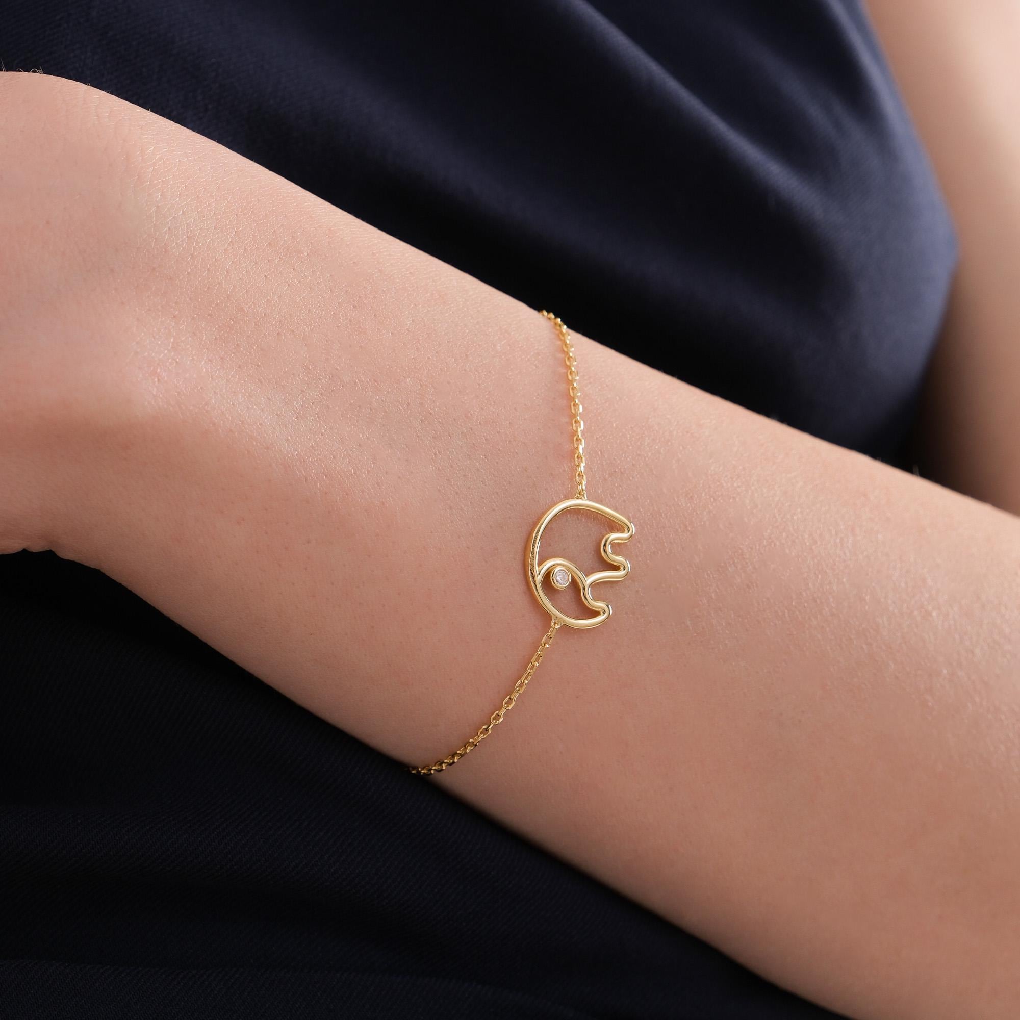 18K Gold Vermeil Elephant Bracelet, Good Luck Bracelet, Birthday Gift