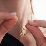 18K Gold Vermeil Elephant Necklace, Tiny Good Luck Elephant Pendant , Birthday Gift