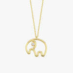 18K Gold Vermeil Elephant Necklace, Tiny Good Luck Elephant Pendant , Birthday Gift
