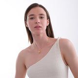 14K Gold Plated Abstract Single Pearl Necklace, Freshwater Pearl, Wedding Gift