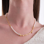 14K Gold Plated Irregular Pearl Necklace, Baroque Pearls, Bridal Necklace Gift