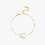 18K Gold Vermeil Elephant Bracelet, Good Luck Bracelet, Birthday Gift