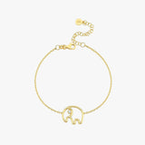 18K Gold Vermeil Elephant Bracelet, Good Luck Bracelet, Birthday Gift