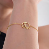 18K Gold Vermeil Elephant Bracelet, Good Luck Bracelet, Birthday Gift