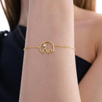 18K Gold Vermeil Elephant Bracelet, Good Luck Bracelet, Birthday Gift