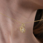 18K Gold Vermeil Swan Necklace, Bird Swan Pendant, Anniversary Gift