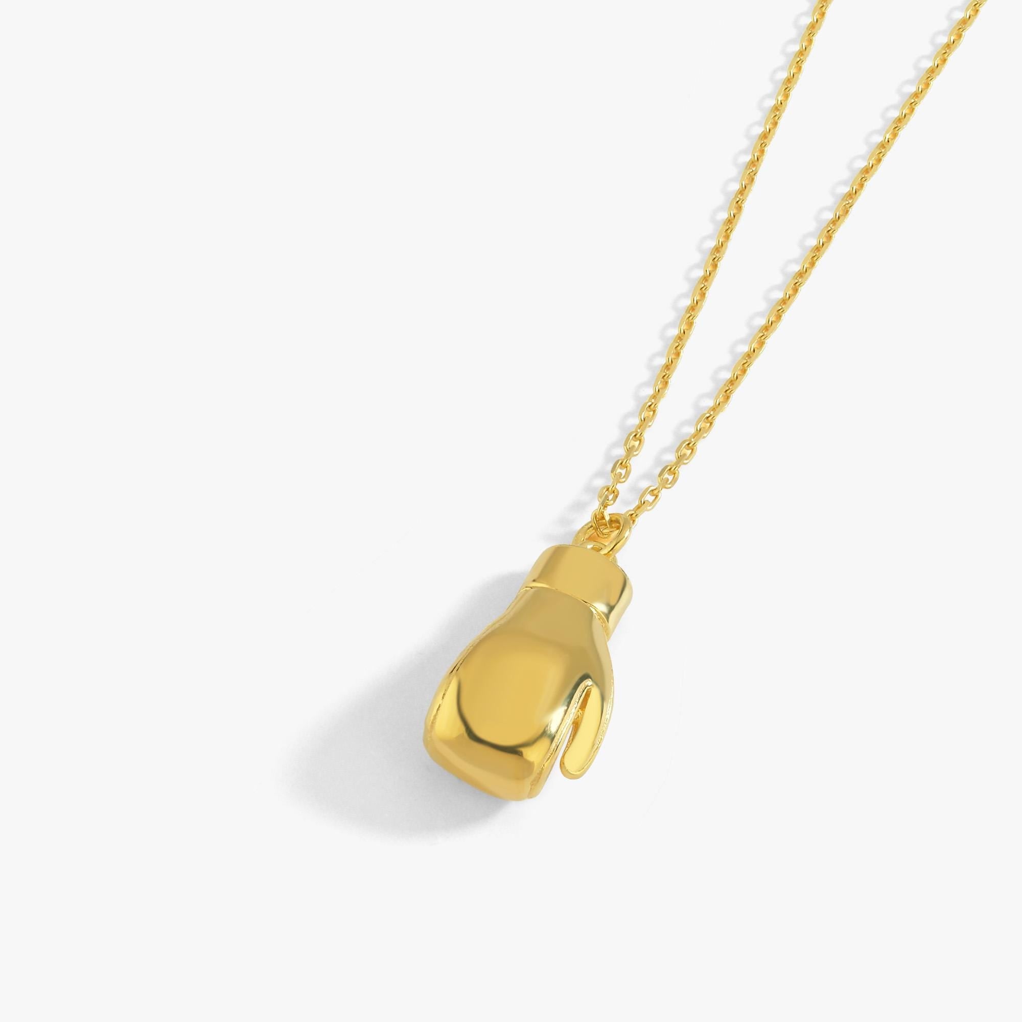 18K Gold Vermeil Boxing Glove Necklace, Sports Jewelry Gift