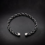 Men's oxidized twisted cuff bracelet in sterling silver
