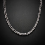 Men's oxidized wheat chain necklace in sterling silver