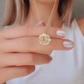 14K Solid Gold Dandelion Necklace