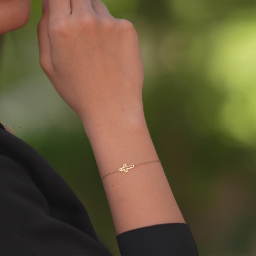 Cross Bracelets for Women | 14K Solid Gold