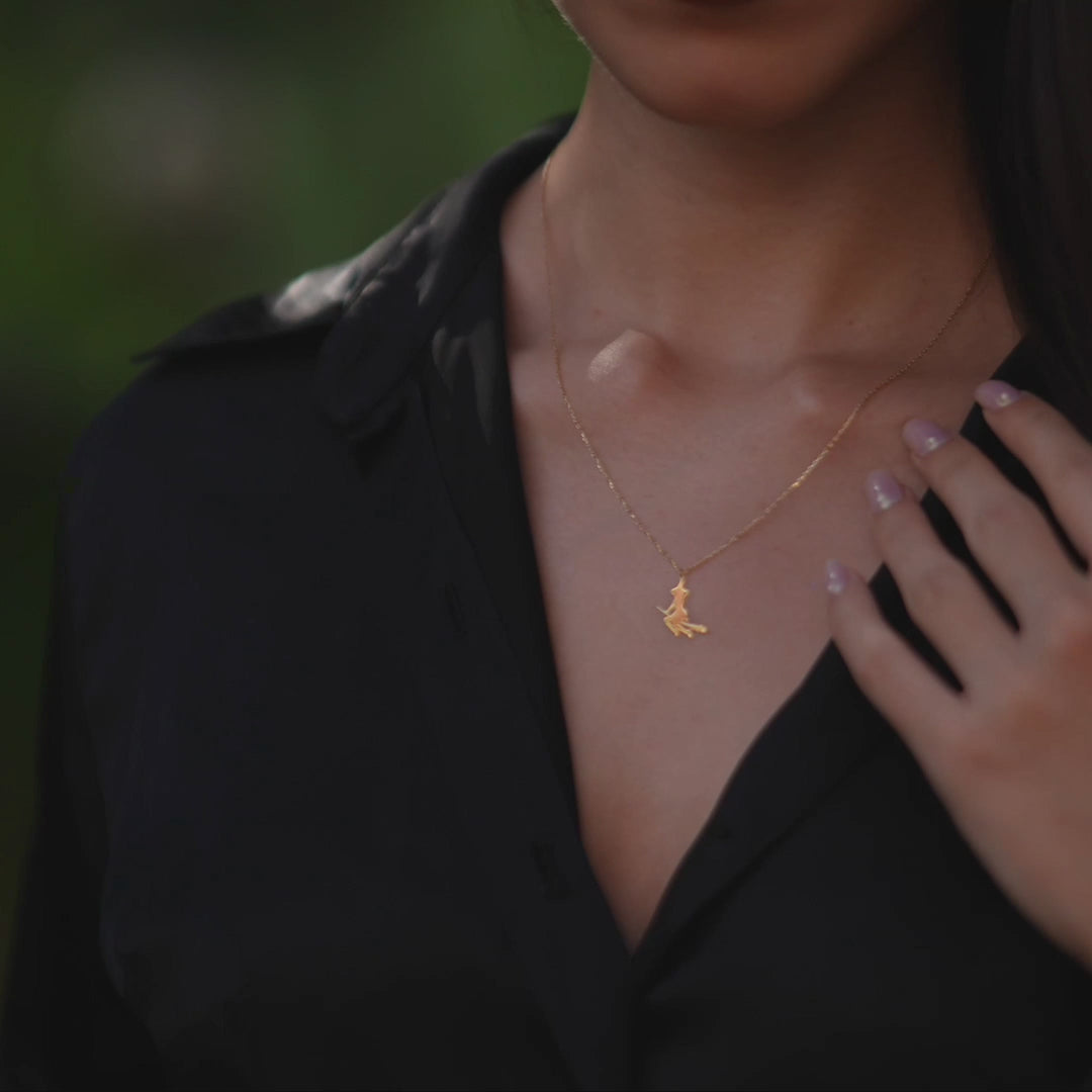 Witch Necklace | 14K Solid Gold