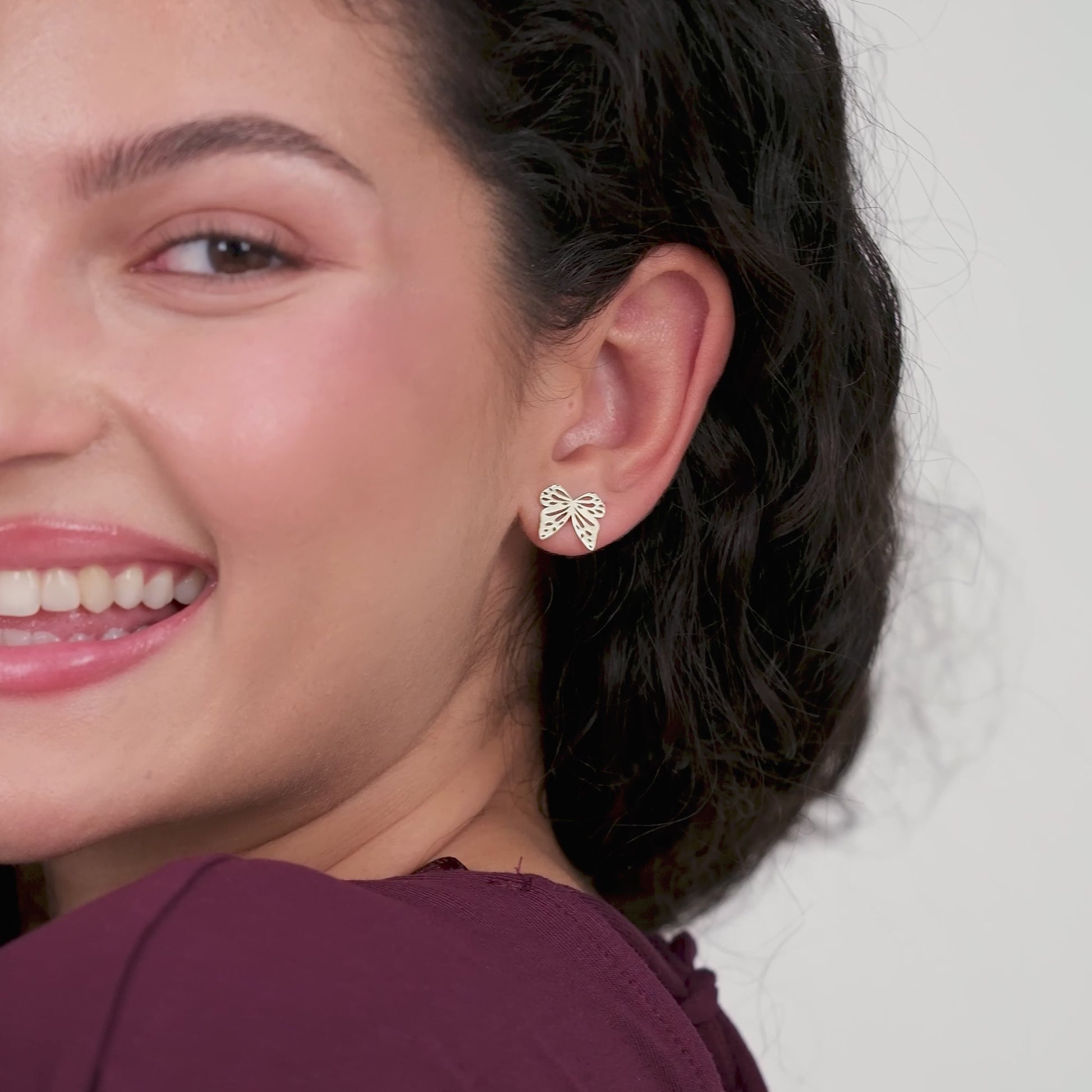 Ribbon Bow Earrings | 14K Solid Gold