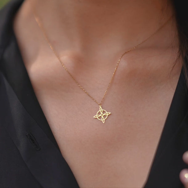 Witches Knot Necklace | 14K Solid Gold
