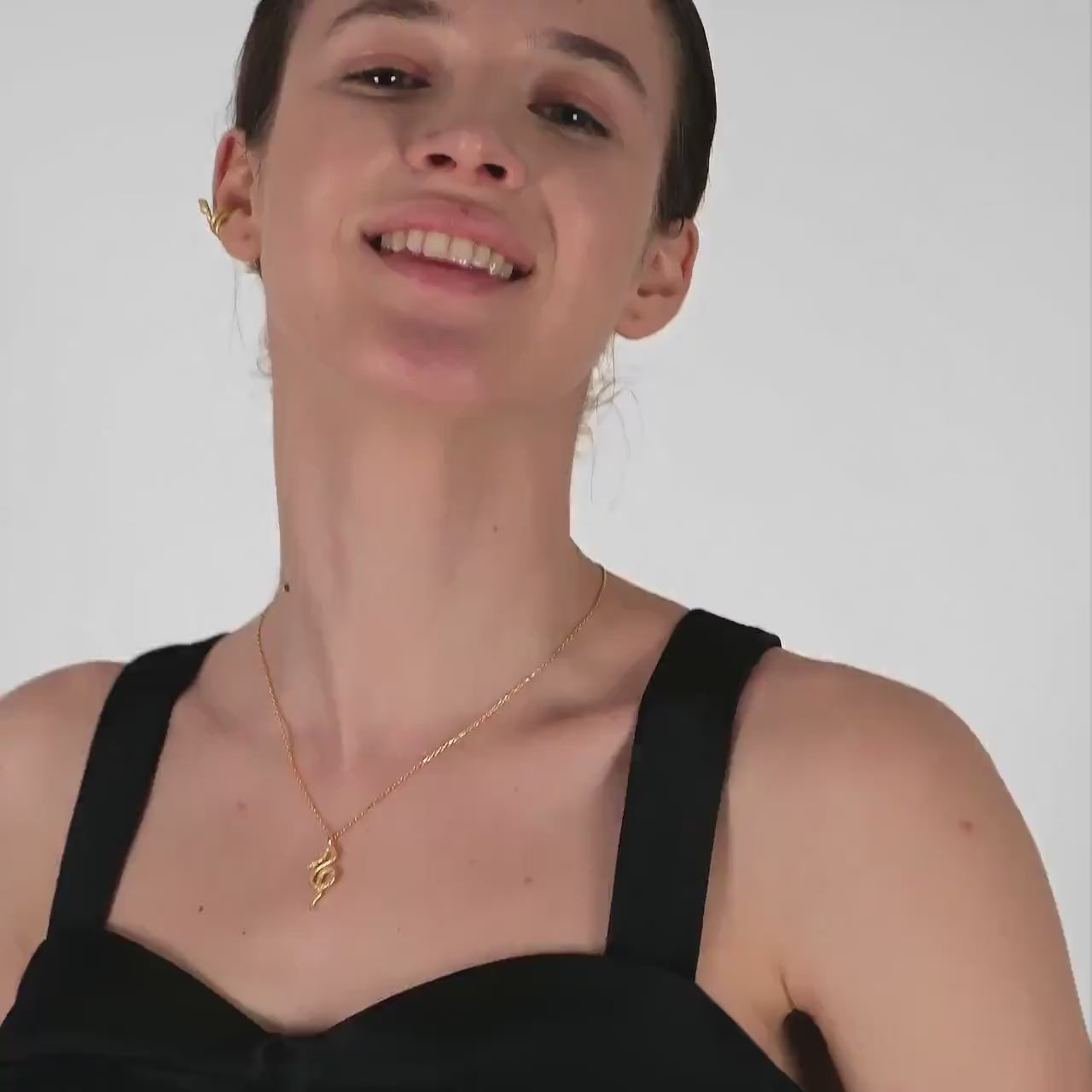 18K Gold Vermeil Snake Necklace, Year of The Snake, Snake Year Necklace, Serpent Necklace, Snake Year Gift