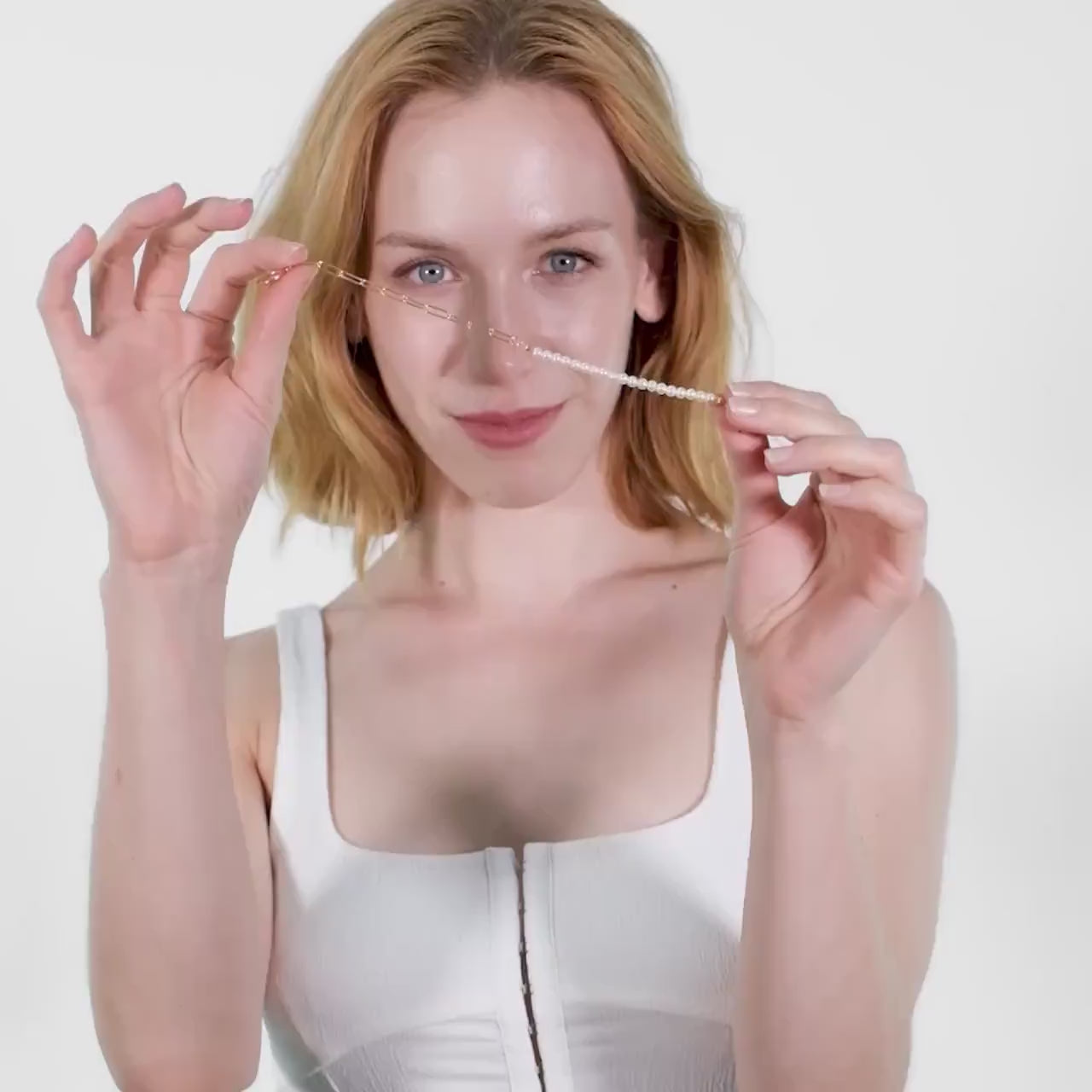 18K Gold Vermeil Paperclip Bracelet, Toggle Clasp Bracelet, Pearl Bracelet, Paperclip Chain with Pearl, Her Birthday Gift, Gift for Woman