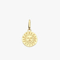 Sun Charm | 14K Solid Gold - Mionza Jewelry-14k gold charm, celestial necklace, christmas gift, disc necklace, gold coin necklace, gold sun necklace, good luck charm, sun necklace, sun pendant, sun tarot charm, sunburst necklace, sunflower necklace, sunshine necklace