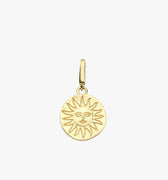 Sun Charm | 14K Solid Gold - Mionza Jewelry-14k gold charm, celestial necklace, christmas gift, disc necklace, gold coin necklace, gold sun necklace, good luck charm, sun necklace, sun pendant, sun tarot charm, sunburst necklace, sunflower necklace, sunshine necklace