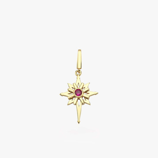 North Star Pendant | 14K Solid Gold - Mionza Jewelry-celestial necklace, christmas gift, gold charm, gold star necklace, good luck charm, north star charm, north star jewelry, north star pendant, star bracelet, star charm, star necklace, star pendant, starburst necklace