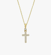 Tiny Cross Necklace | 14K Solid Gold - Mionza Jewelry-1 year old girl gift, Baby Girl Cross, Baptism Gift for Her, Christening Gifts, Christian Necklace, Confirmation Gift, Cross Name Necklace, Cross Necklace Gold, Gift Cross Necklace, Name Cross Necklace, Old English Cross, small cross necklace, Tiny Cross Necklace