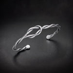 Men's twisted knot cuff bracelet in 925 sterling silver